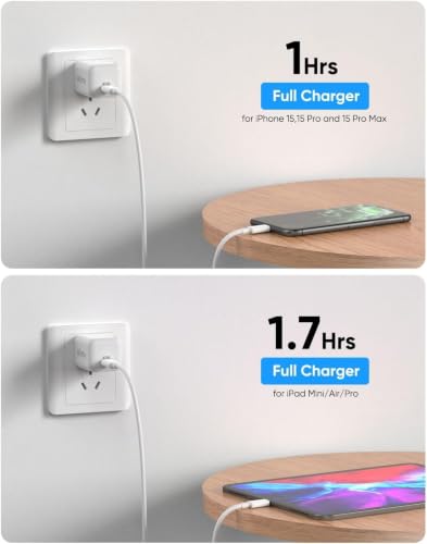 Image of Alimu USB C Charger Block 20W, Compact Fast Charger for iPhone 17 /16 /15 /14 /13 Series, Galaxy S25 /S24 /S23 /S22 /S22 Ultra /S21 /S20 /S10 /S9 /S8 /S7 /Edge /Note 10, Pixel 4 /3, iPad (White, 2 Pack)