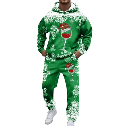 Sweat à capuche homme et jogging vert pour les fêtes de fin d'année