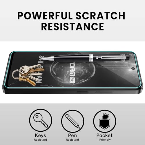 Image of ArmourPro Military Grade Gorilla Tempered Glass Screen Protector Compatible For Lava Storm (6.78 Inch) With Easy Installation Kit| Edge To Edge Coverage |Black