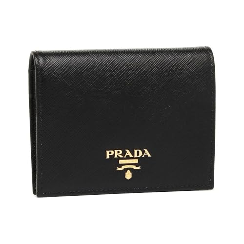 [プラ.ダ] 財布(二つ折り財布) 1MV204 QHH ネロ サフィアーノ レザー トライアングル ロゴ バイフォールド ウォレット レディース[並行輸入品] (ブラッ ク)