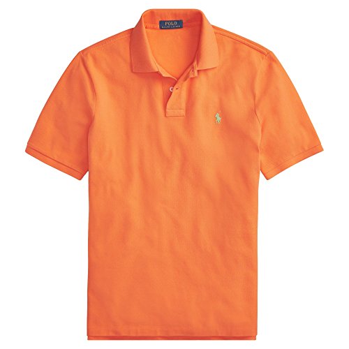 Image of Polo Ralph Lauren Men Custom Fit Mesh Pony Logo Shirt (M, ResortOrange)