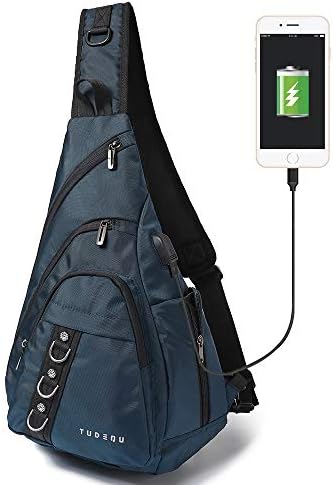 Tudequ Crossbody Sling Chest Shoulder Hiking Backpack Bag Daypack for Men Women