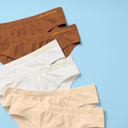 Yellowberry Girls 6pk Quality Seamless Hipster Underwear with Bonded Seam (MD, Sunset)4