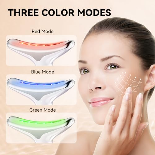 Neck-Face-Massager-Skin-Care-Facial-Massage-Device-3-Colour-Modes-Face-Sculpting-Tool-for-Double-Chin-with-Thermals-Vibration-White