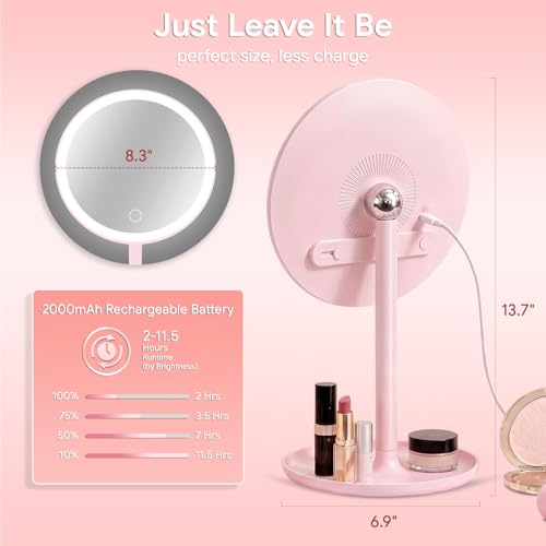 Espejo de Maquillaje 8" con Luz LED Recargable miniatura 6
