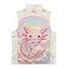TOADDMOS Pink Cartoon Axolotl Girls Sleeveless Vests Size 4T Comfortable Sleeveless Jacket Full-Zip Fall Winter Warm Outerwear Stylish Girl Vest 4T Fall Outfits Fashion Clothing