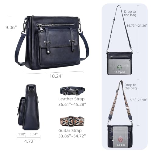 Image of Iswee Soft Leather Crossbody Bags for Women Shoulder Handbags Multi Pockets
