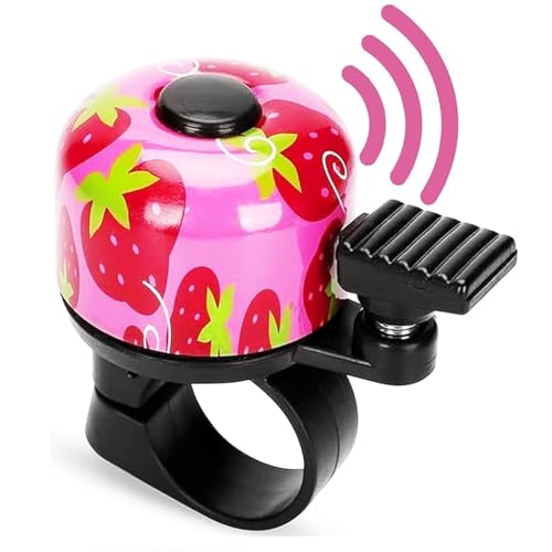 VORCOOL Fahrradklingel Mit Blumen-Motiv - Kinder Fahrradglocke Rot