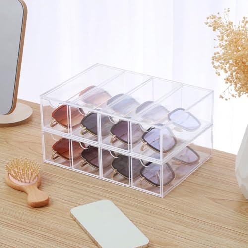 Présentoir à lunettes transparent et support empilable pour collectionneur