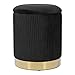 Tov Furniture Zoe Velvet Storage Ottoman (Black )