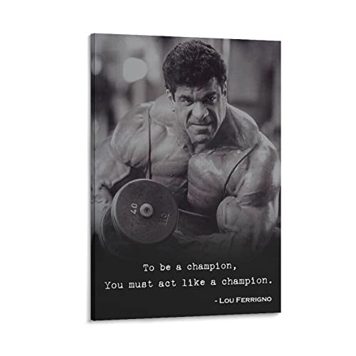 Bludug Lou Ferrigno Bodybuilding Gym Poster Motivational Quotes Poster Canvas Painting Wall Art Poster For Bedroom Living Room Decor24X36Inch(60X90Cm) #TOP7