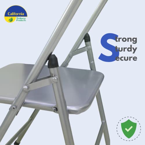 Image of Iyengar Yoga Chair | Backless Yoga Chair for Holding, Alignment, Flexibility | Capacity: 100kg (Yoga Chair + Poster)
