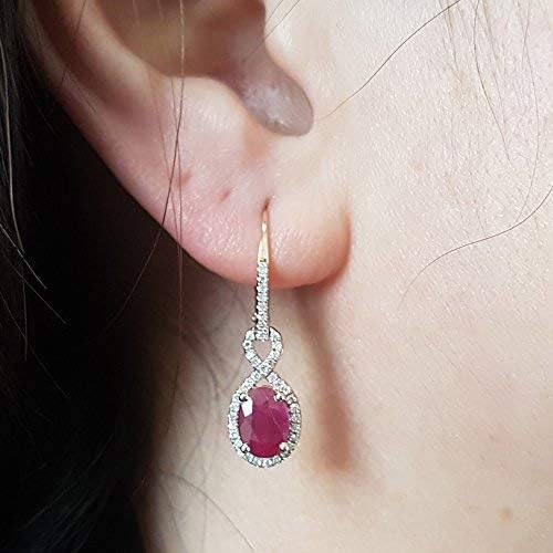 Vista 4 de Dazzlingrock Collection Pendientes colgantes Infinity de 10 quilates, oro rosa