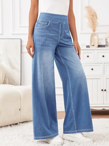 Trendy Queen Jeans for Women Wide Leg High Waisted Stretchy Straight Baggy Jeans Fashion Denim Fall Pants 20253