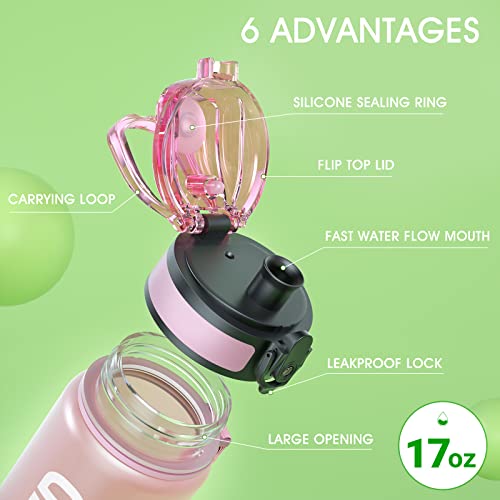 Image of Sahara Sailor Water Bottle, 32 /25 /17oz Durable and Leakproof Water Bottles Motivational with Time Marker, Tritan, BPA Free, Wide Mouth with Easy Clean Brush for Gym, Travel, School, Office (1 Bottle)