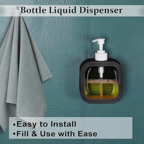 Image of HomeWiz Soap Dispenser 300ml Each | Pack of 2 | Handwash Dispenser Bottle for Kitchen & Bathroom | Soap Dispenser For Wash Basin | Refillable, Clear Body, Rust-Free Pump, for Handwash & Dishwash|Black
