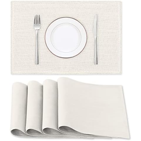 H.VERSAILTEX Linen Placemats Set of 4 Cover