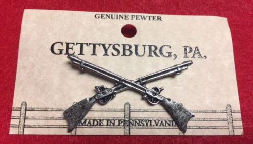 Crossed Rifles Pewter Lapel PIN HAT TAC New