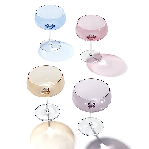 Vasos de cóctel Oneida para terrazas, set de 4 piezas en cristal multicolor de diseño 3