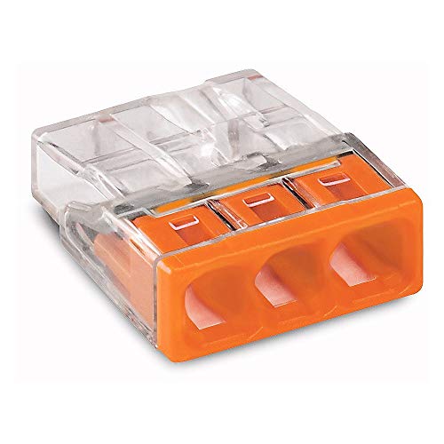 Bornes Wago 2273 à raccordement rapide 3 fils orange 0,5-2,5mm² boîte de 100 pièces