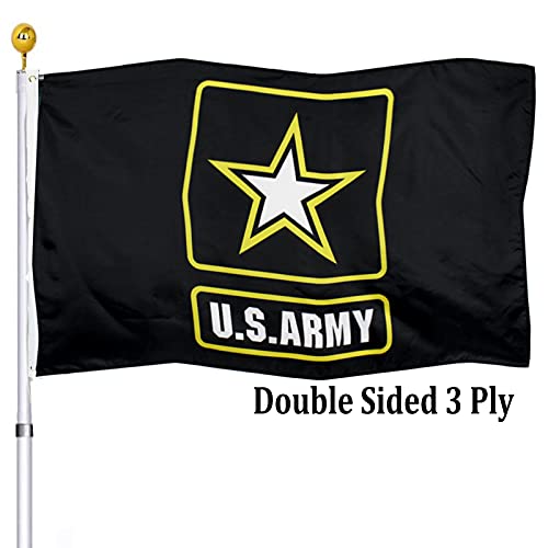 US Army Military Flag 3x5 Outdoor Double Sided- American United States Army Star Black Flags 3 Ply Heavy Duty Fade Resistant Banner for Outdoor Indoor Garage Wall