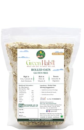 Image of Greenhabit Green Habit Gluten Free Rolled Oats (500 Gram Pack)