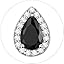 13.Black Cubic Zirconia-Pear Cut