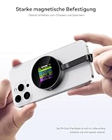 DOCKCASE Magnetisches M.2 NVMe SSD Gehäuse mit MagSafe für iPhone 16/15 Pro Max ProRes, 3s Stromausfallschutz, SSD-Statusprüfung, 15W Zusatzstrom, 10 Gbps , unterstützt 2230/2242 NVMe SSDs Schwarz – Ansicht 2