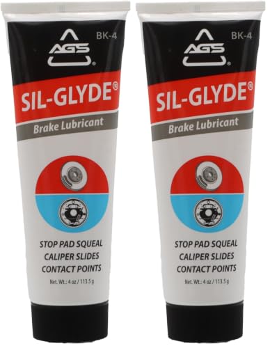 Image of AGS SIL-Glyde 4 oz Tube Silicone Based Brake Assembly Lubricant for Eliminating Disc Brake Squeal - Moisture Proof, Heat Resistant, Rust and Corrosion Protector (Pack of 2)
