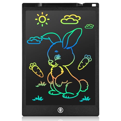 Tableau à gribouiller coloré de 12 Pouces pour Enfants, Tableau d'écriture LCD pour Doodle,...