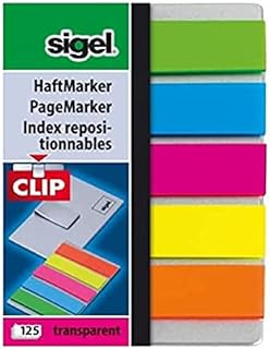 SIGEL HN617 Transparent Index Page Markers; film, micro, 400 strips, green/blue/pink/yellow/orange