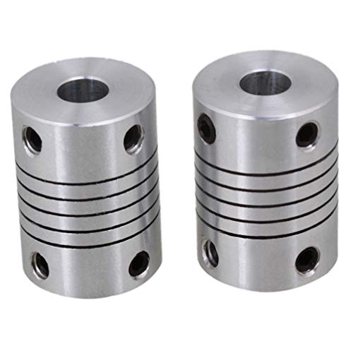 Mipcase 2pcs 3D Printer Flexible Shaft Couplings Motor Coupler Connector for Stepper Motor Stainless Steel Joint Connector 25mm Length