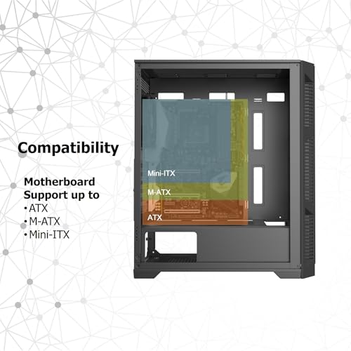 Gabinete para PC Raijintek Arcadia III MS4, torre media con vidrio templado, panel frontal de malla, flujo de aire alto, 4 ventiladores de 120 mm preinstalados, color negro (0R20B00247) miniatura 3