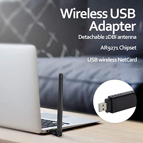 Image of Gugxiom Ar9271 Usb Wireless Wifi Adapter With 2Dbi External Antenna,For Desktop Kali Linux Ubuntu Windows Xp 7 8 10 Ros,Black | Compatible with Win XP /7 /8 /10 /Linux /Kali /Ubuntu