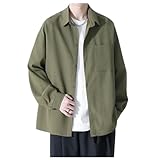 [foveitaa] メンズ シャツ 長袖 春秋服 メンズ ワイシャツ 大きい サイズ ビジネス カジュアル yシャツ ゆったり おしゃれ 服 軽い 柔らかい かっこいい トップス 無地 シンプル オシャレ green-XL