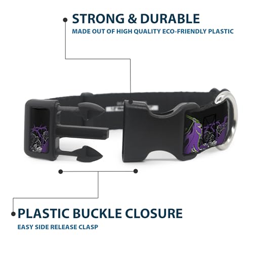 Collar Maléfica perro con clip de plástico resistente en tonos morados y rosas 5