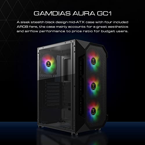 Gamdias AURA GC1 Atx Mid Tower Gaming Computer Pc Case thumb #1