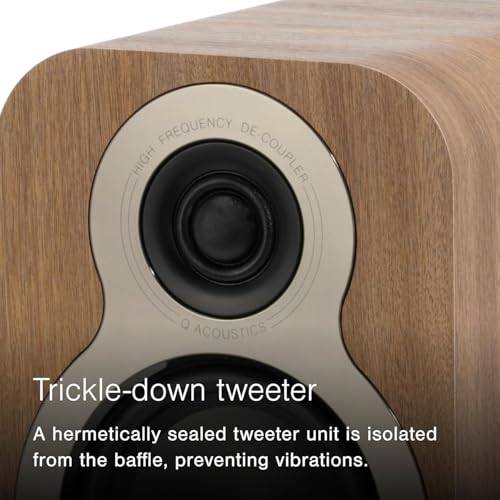 Q ACOUSTICS 3010c Compact Bookshelf Speakers - Pair - 2-Way Reflex Enclosure Type, 4" Bass Driver, 0.9" Tweeter - Stereo/Passive Speakers for Home Theatre Sound System (Satin Black) - Image 5