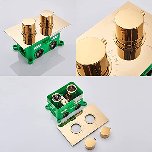 Ensemble de robinet de douche thermostatique or encastré - 4