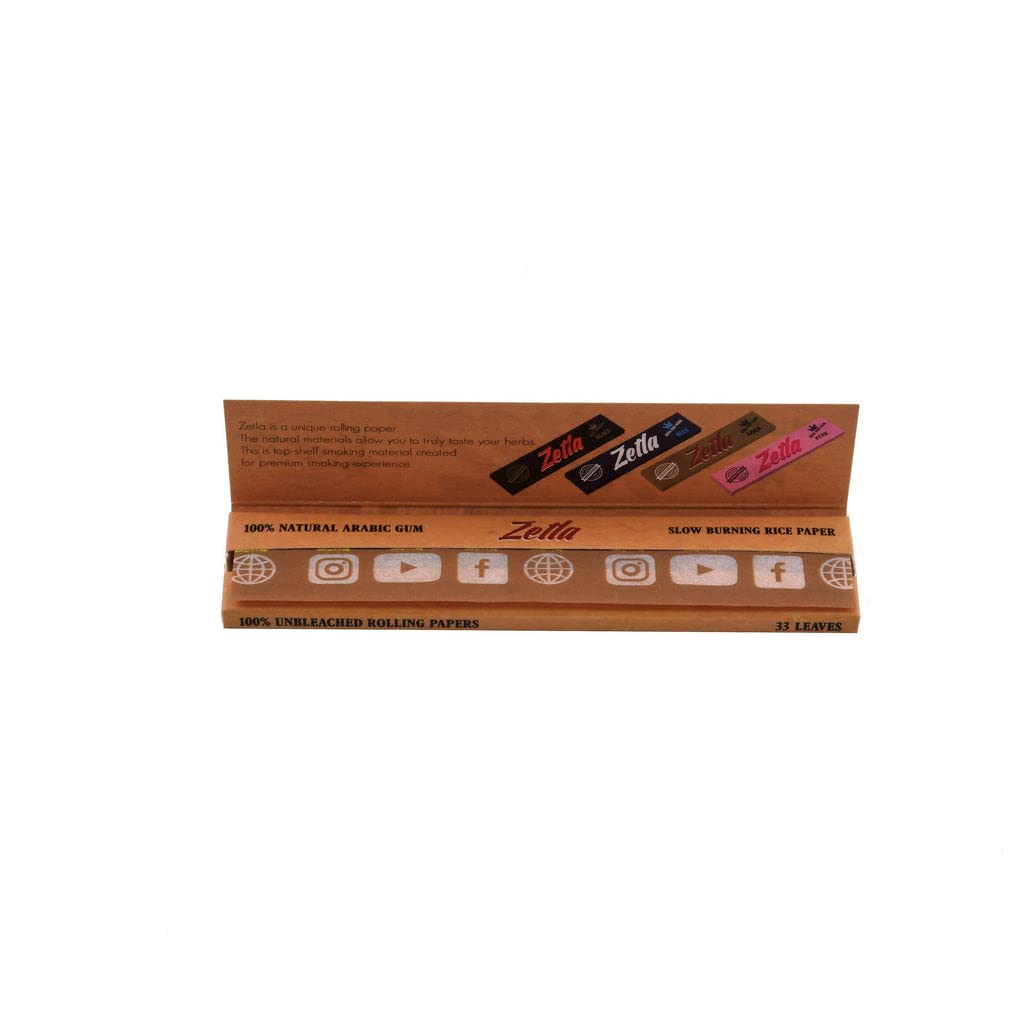 Rolling Papers Zetla Brown Slim - Zigarettenpapier 50 Heftchen 33 Blättchen