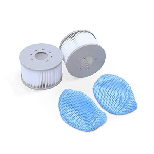 Alice'S Garden Sweeek - Juego De 2 Filtros Con Redes Para Spas Hinchables Mspa V2, Ø108Cm - 2 Cartuchos De Filtro De Recambio Para Spas Hinchables Mspa + 2 Redes De Protección Para Spa 2020