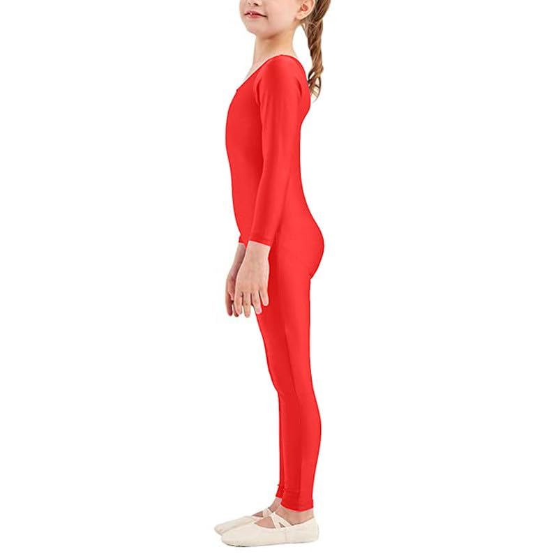 Prime fashions Combinaison de danse sans pieds à manches longues et encolure dégagée pour ballet, danse, acrobatie, performance de gymnastique