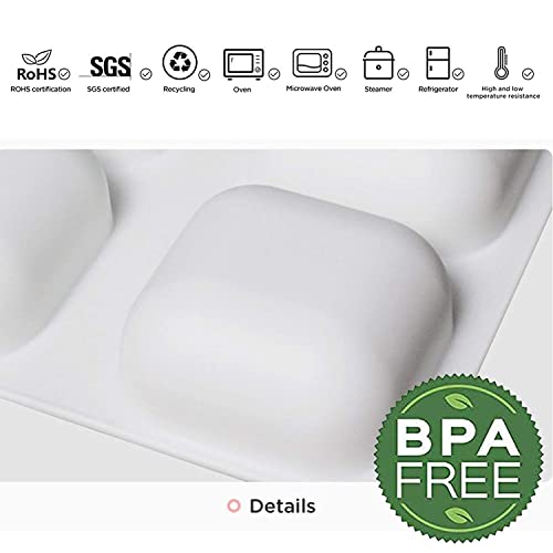 Image of FirstTry Mousse Cake Mold I 3D Fondant Silicone Baking Candy Mould I for Handmade DIY Soap Cakes French Dessert, Pastry, Chocolate, Cupcake, Ice Cream, Decoration Tools - 8 Cavity (Square Pillow)