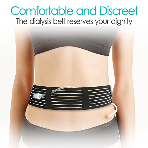 Breathable Soft Pd Catheter Belt Adjustable Peritoneal Dialysis Holder Accessories Feeding G/Peg/J Tube Fixation Medical Nursing Supplies For Patients Adults Men Women Black, Small #TOP4