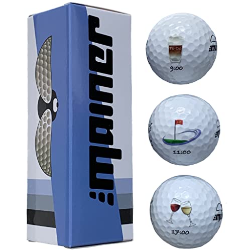 Emainer emoGolfing Fun Golfball, to-Do: Kaffee, Golf, Wein, Dieser Ball kennt auch Deinen Highscore, 3 Golfbälle, weiß Cover