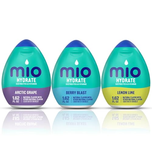 Image of Mio Sport Water Enhancer Variety Pack, 1.62 fl oz, 3 Flavors (Arctic Grape, Berry Blast, Lemon Lime) with Electrolytes and B-Vitamins