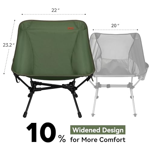 TOBTOS Silla de camping ultraligera y portátil, plegable, soporte 330 lbs, diseño compacto para senderismo y viaje (Verde) miniatura 6