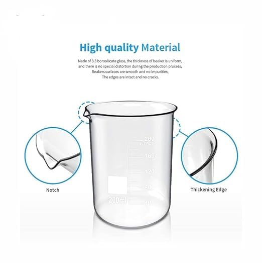 Image of VVS Borosilicate Glass Beaker 1000ml pack of 7 of For School College, Lab Laboratry and professional use