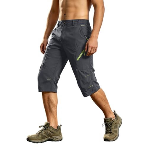 Pantalon cargo d'été 3/4 décontracté et vintage pour homme