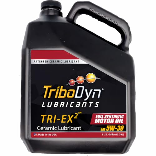 TriboDyn TRI-EX2 5W30 Full Synthetic Motor Oil with Ceramic Coating, API SN, ILSAC GF-5, DEXOS - Patented Ceramic Coating Improves HP and Fuel Economy (5W-30, 1 Gallon)